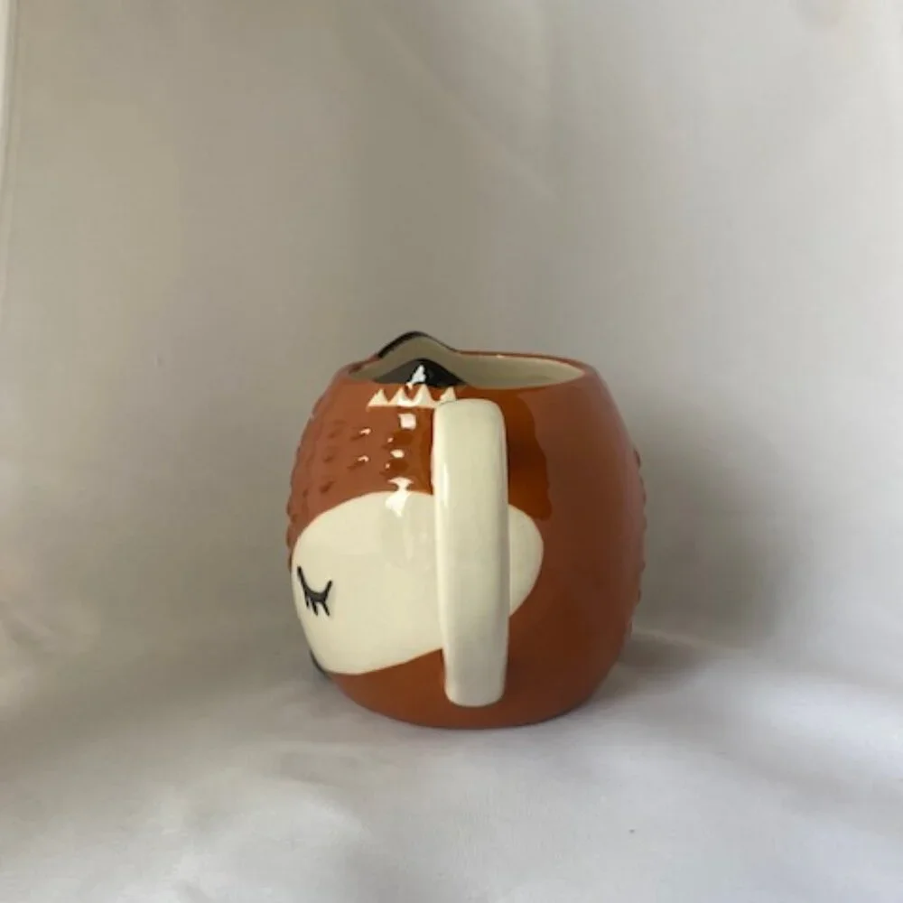 NEW Sur La Table Little Fox Hand Warmer Large 3D Earthenware Mug 14-16oz Cup